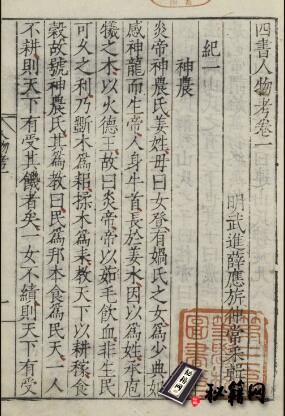 古籍.四书人物考. 四十卷. 明. 薛应旂. 撰. 明嘉靖三十七年刊本